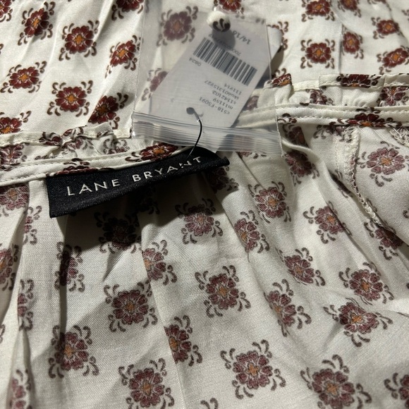 Lane Bryant Floral Button Down Blouse Plus Size 14/16 Top Long Balloonsleeve NWT - Picture 14 of 14